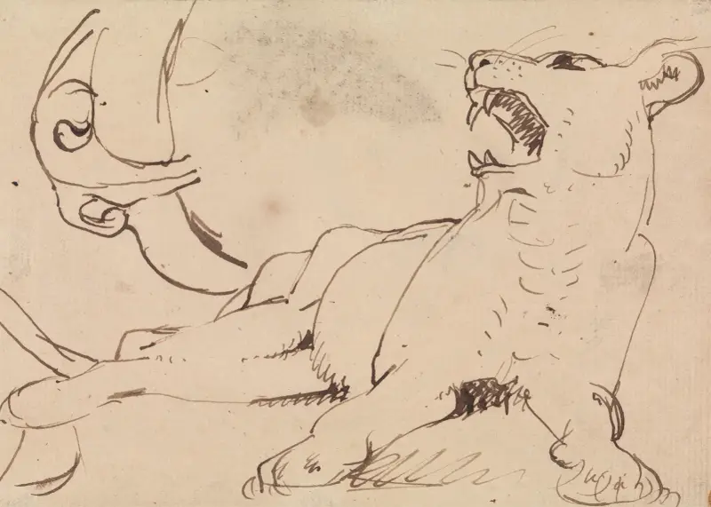 Study of a Lioness av Benjamin Robert Haydon