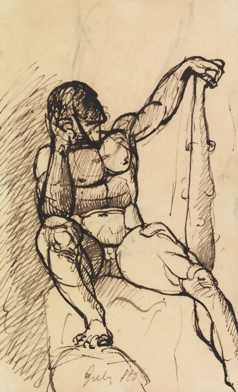 Studie av manlig nakenmodell av Benjamin Robert Haydon