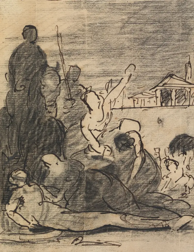 Study of a Military Scene av Benjamin Robert Haydon
