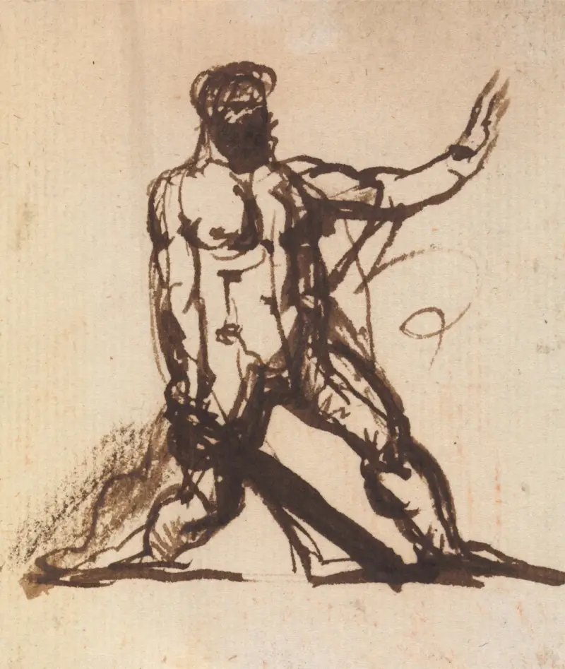 Study of a Nude Male av Benjamin Robert Haydon