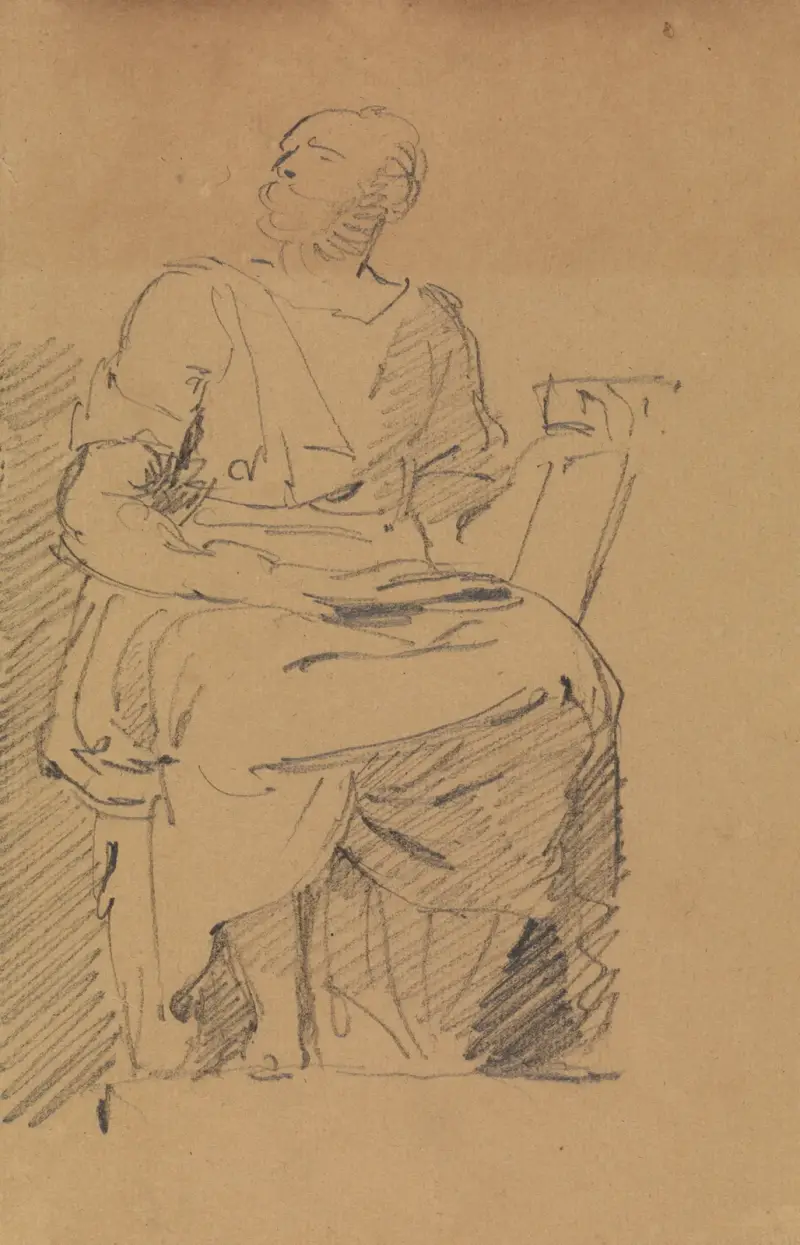 Studie av sittande figur av Benjamin Robert Haydon