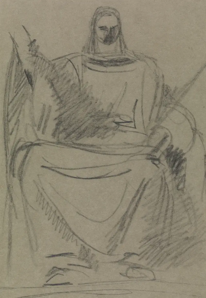 Studie av sittande mansfigur av Benjamin Robert Haydon