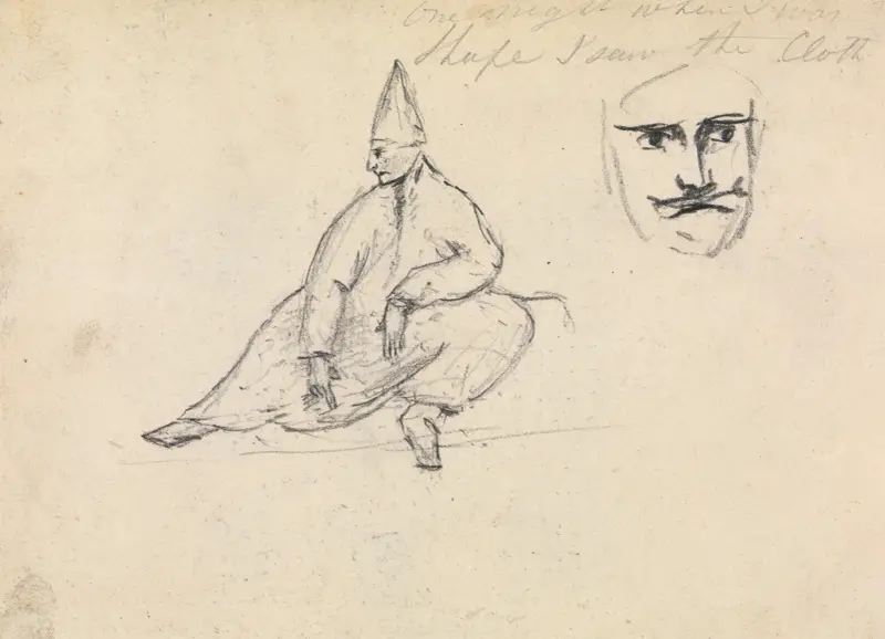 Study of a Seated Man, Wearing a Pointed Hat av Benjamin Robert Haydon