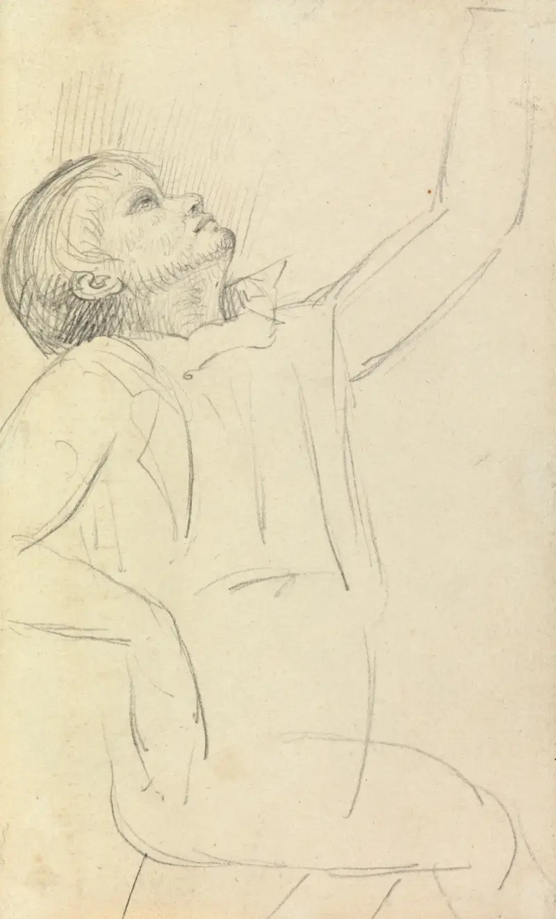 Studie av sittande man av Benjamin Robert Haydon