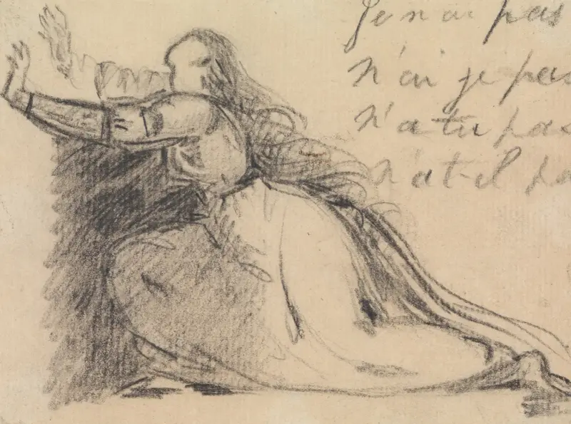 Study of a Woman Pleading on Her Knees – nr 2 av Benjamin Robert Haydon