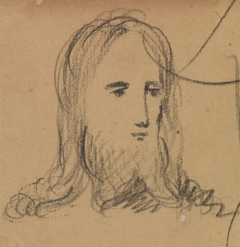 Studie av Jesu ansikte av Benjamin Robert Haydon