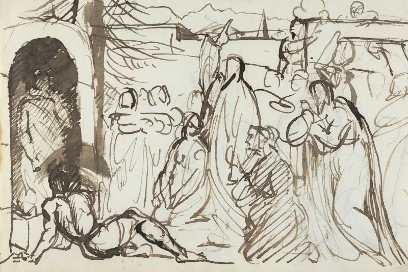 Studie till Lasarus uppståndelse av Benjamin Robert Haydon