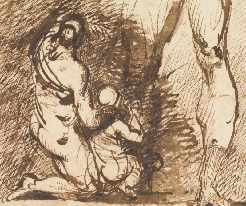 Studie av två figurer och två ben av Benjamin Robert Haydon