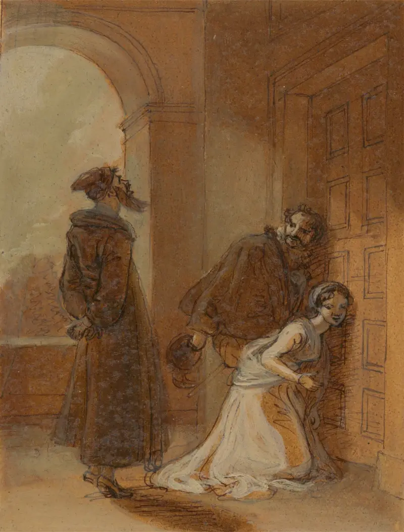 Feste som Sir Topas tilltalar Malvolio av Robert Smirke