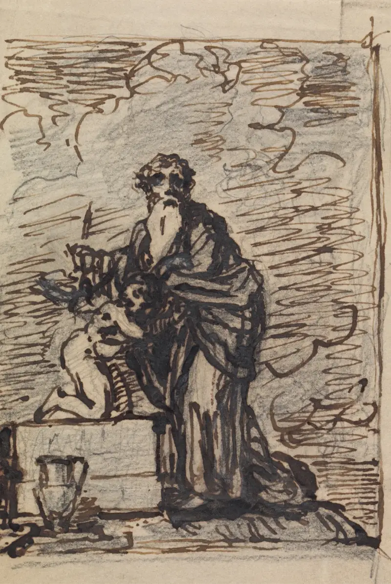 Studie av Abraham som prövas av Gud av Robert Smirke