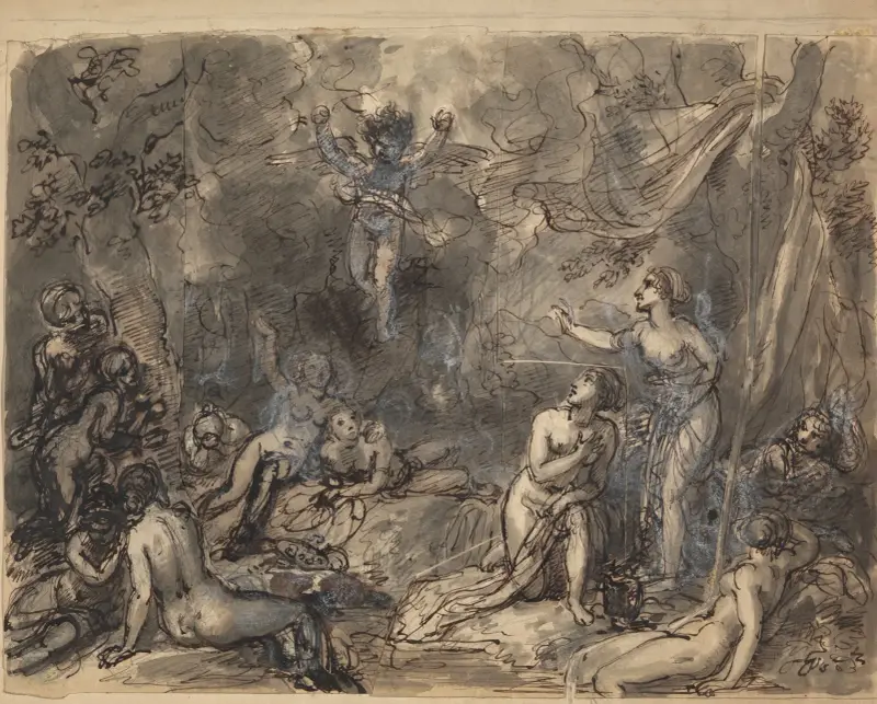 Studie nackter Figuren im Waldgebiet von Robert Smirke