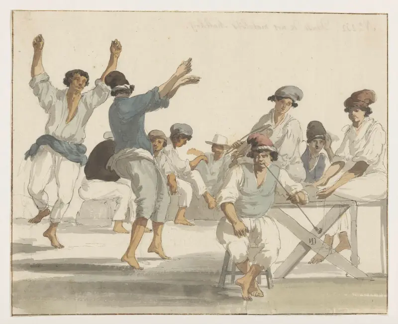 Tančící maltezští námořníci, Abraham-Louis-Rodolphe Ducros