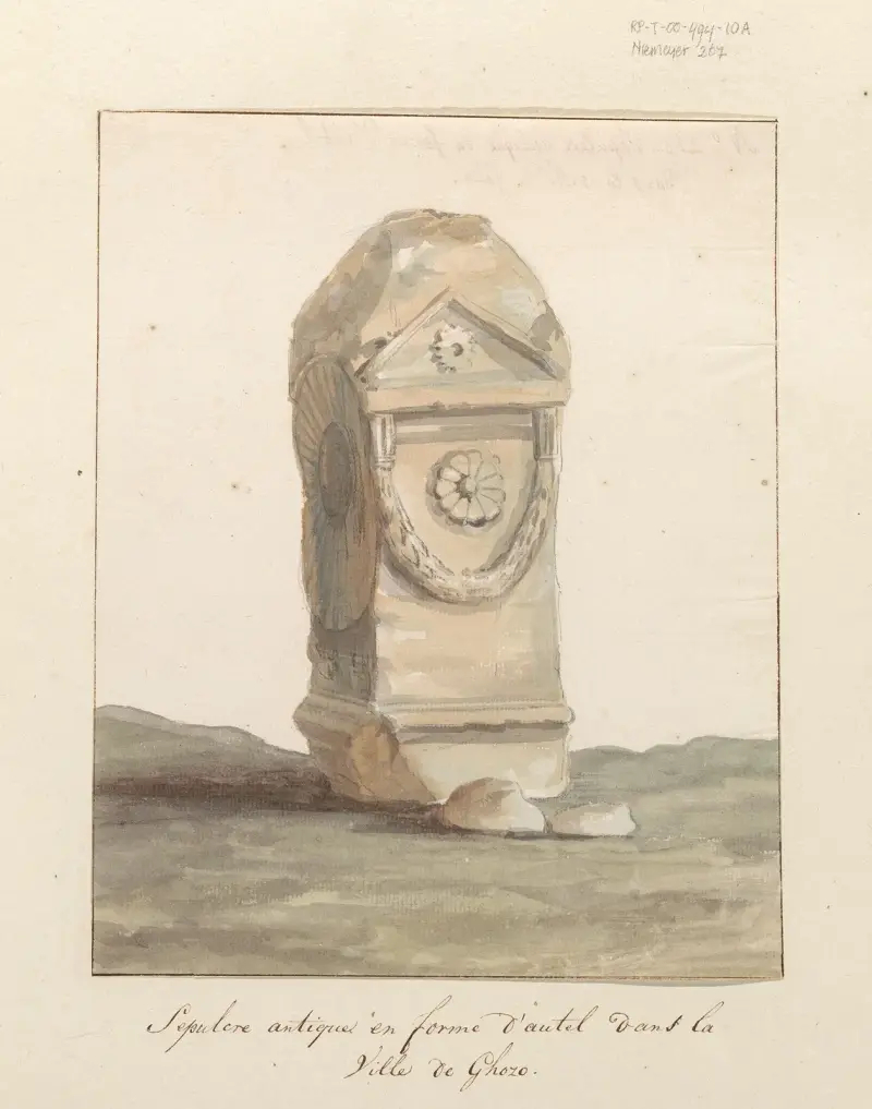 Gravmonument i form av ett klassiskt altare i staden Gozo av Abraham-Louis-Rodolphe Ducros