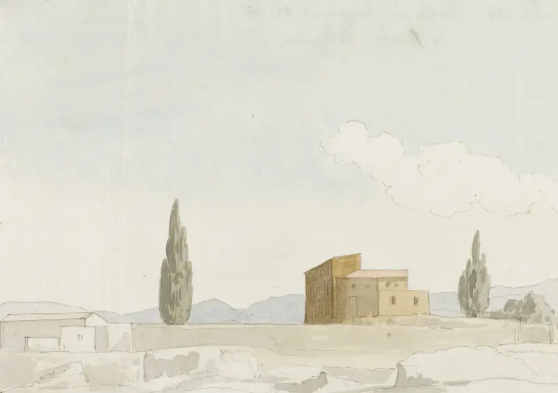 Lantgård vid foten av Monte Pellegrino av Abraham-Louis-Rodolphe Ducros