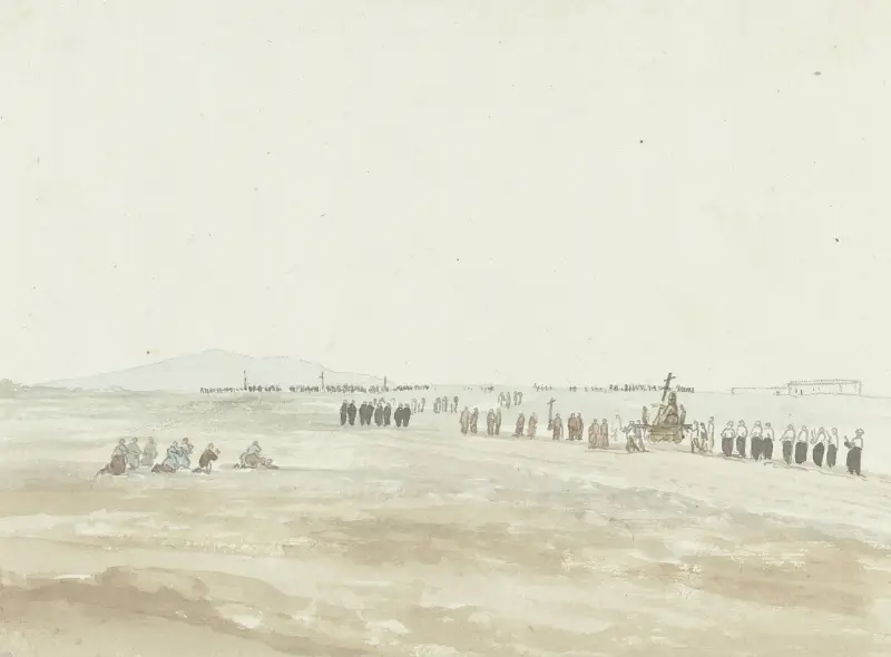 Processie in de omgeving van Cerignola av Abraham-Louis-Rodolphe Ducros
