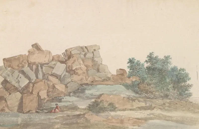Ruinen des Zeustempels in Agrigent von Abraham-Louis-Rodolphe Ducros