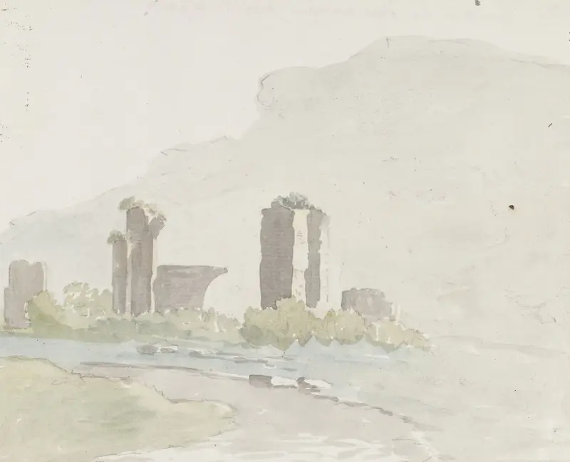 Ruinen am Fuß des Berges zwischen Itri und Gaeta von Abraham-Louis-Rodolphe Ducros