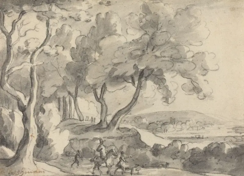 Horseman and Attendants at the Edge of a Wood av Roelant Roghman