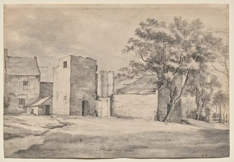 The Ruin of Huis ‘t Sant at Katwijk aan Zee av Roelant Roghman