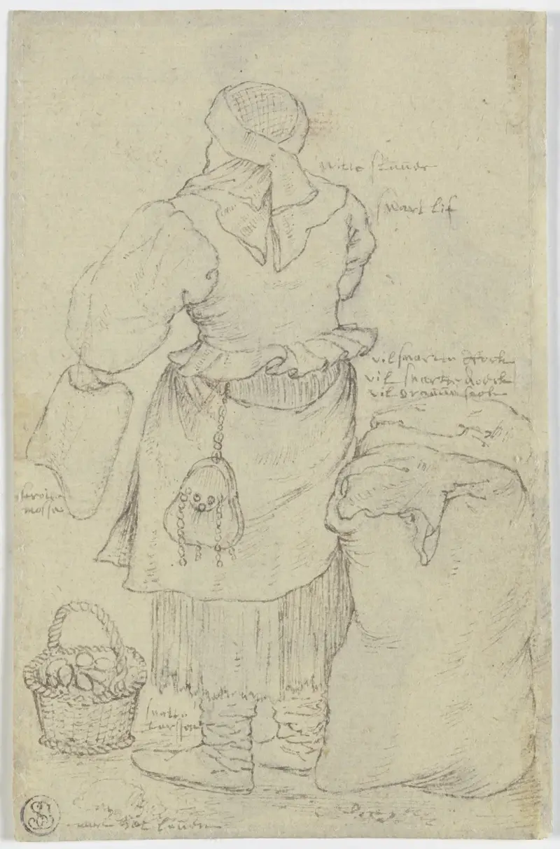 Market Woman with a Basket of Eggs av Roelant Savery