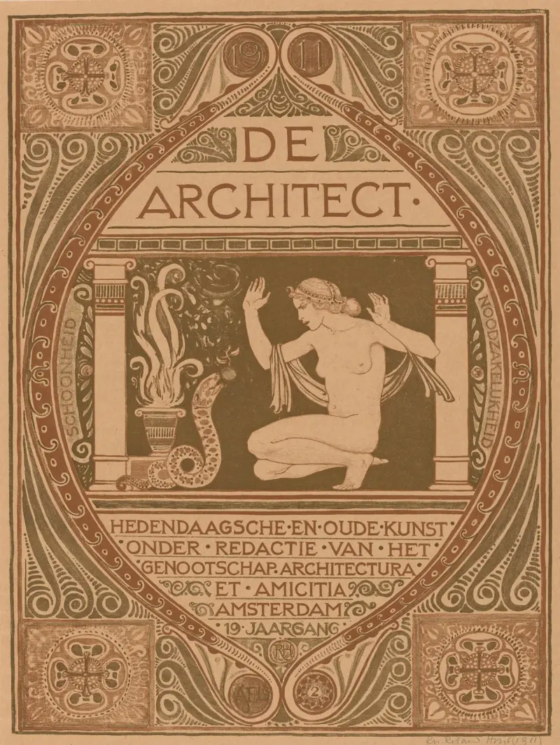 Omslag till De Architect av Richard Nicolaüs Roland Holst