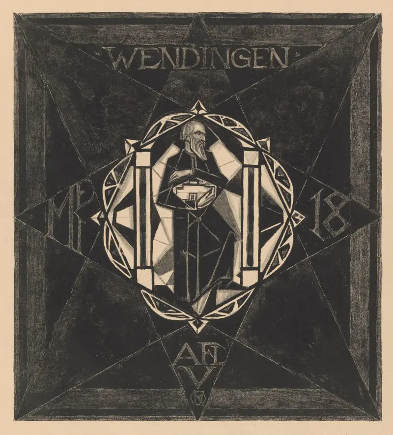 Omslag till Wendingen, 1918 av Richard Nicolaüs Roland Holst