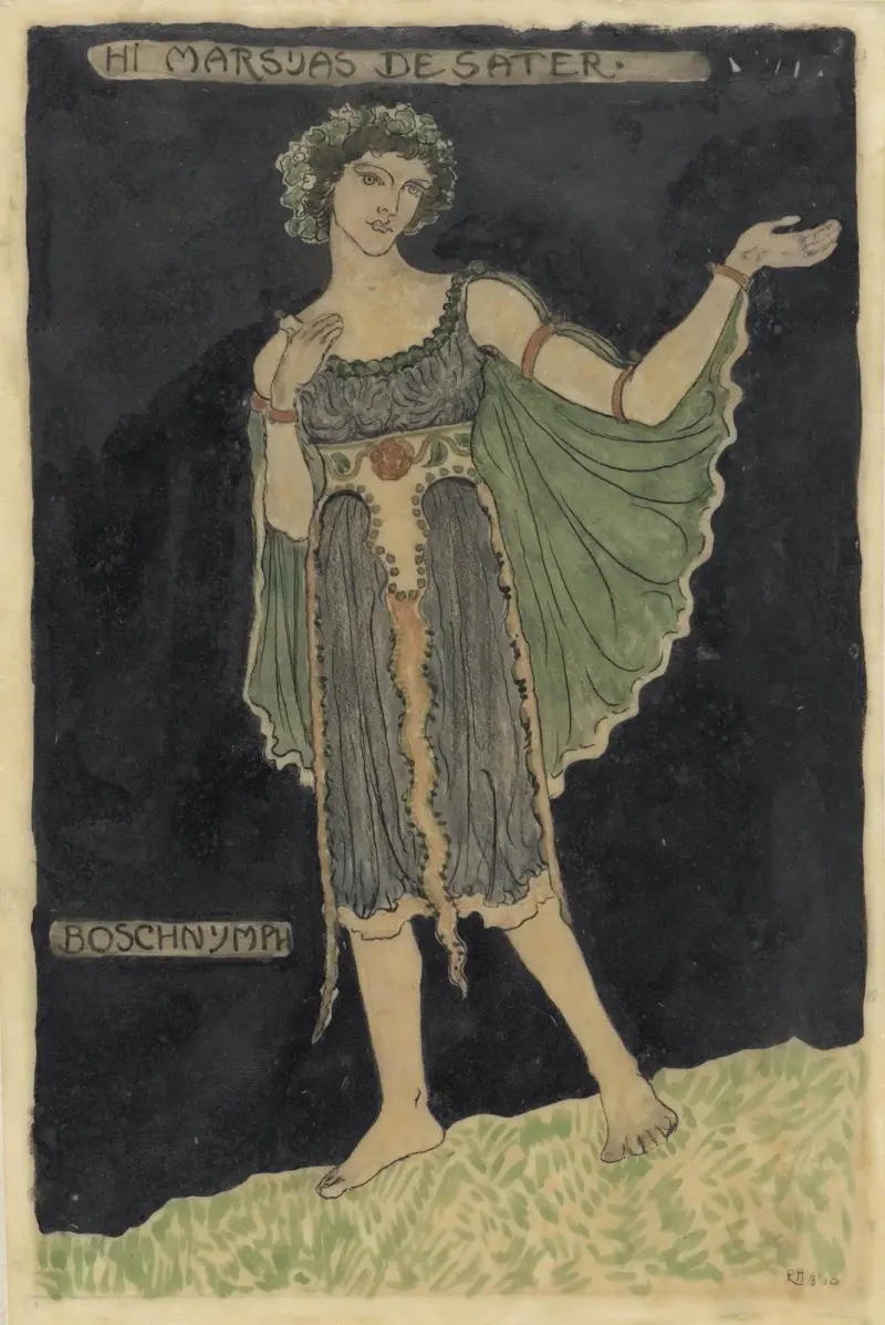 Ontwerp voor kostuum voor Boschnymph av Richard Nicolaüs Roland Holst