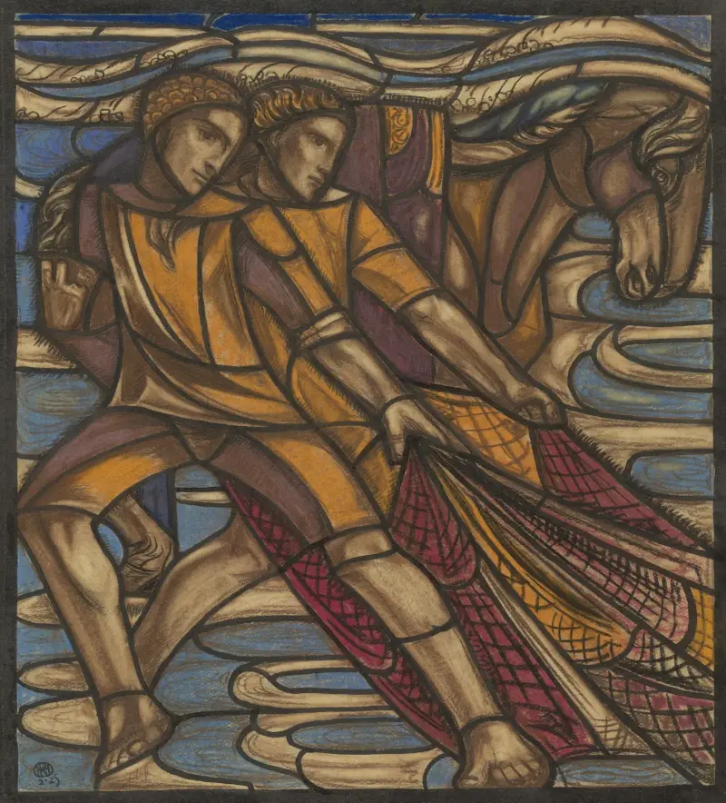 Ontwerp voor raam in het Nederlands Paviljoen op de tentoonstelling Arts Décoratifs te Parijs, 1925, 1925 – nr 3 av Richard Nicolaüs Roland Holst