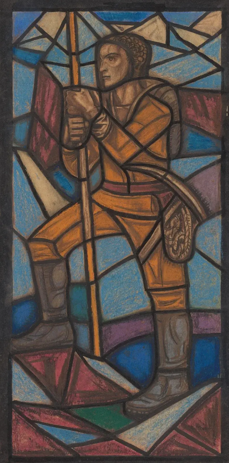 Projekt witrażu do pawilonu holenderskiego na wystawie Sztuk Dekoracyjnych w Paryżu, 1925, Richard Nicolaüs Roland Holst