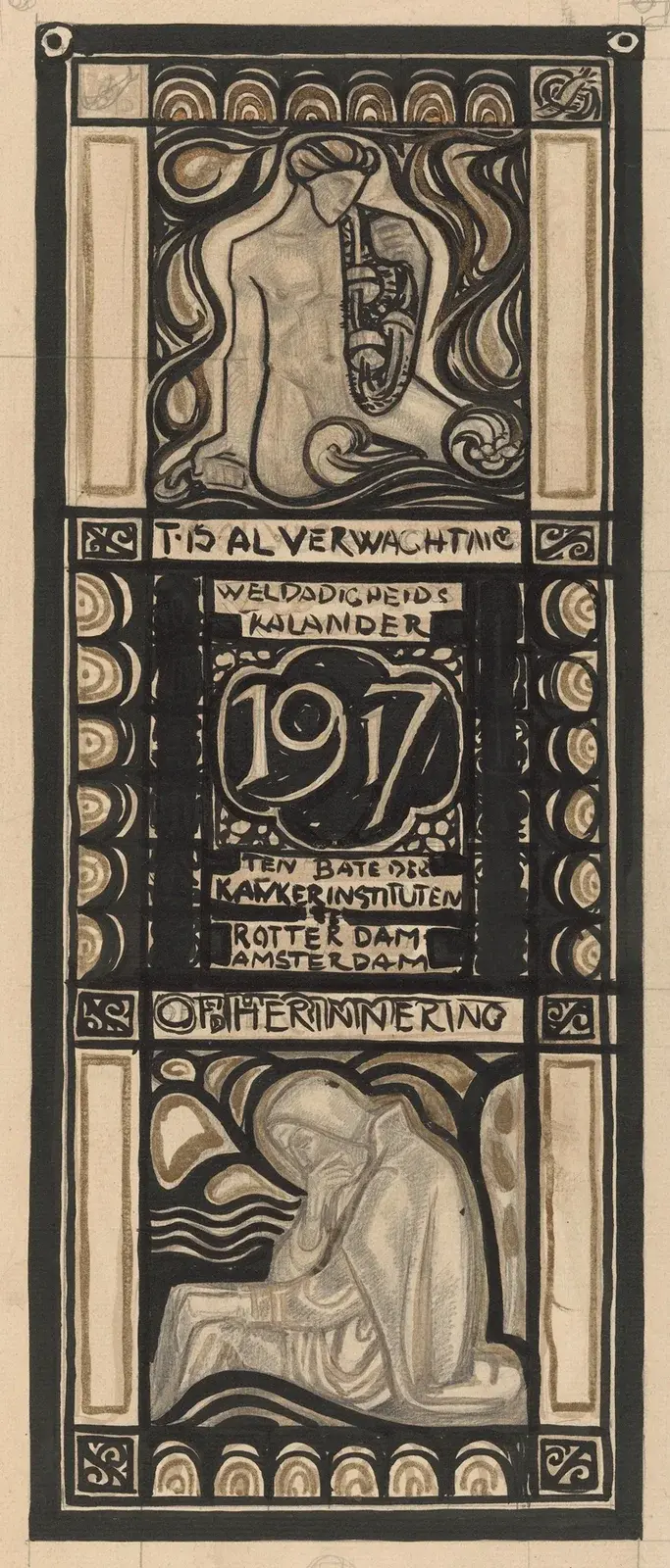 Design för välgörenhetskalendern 1917 av Richard Nicolaüs Roland Holst