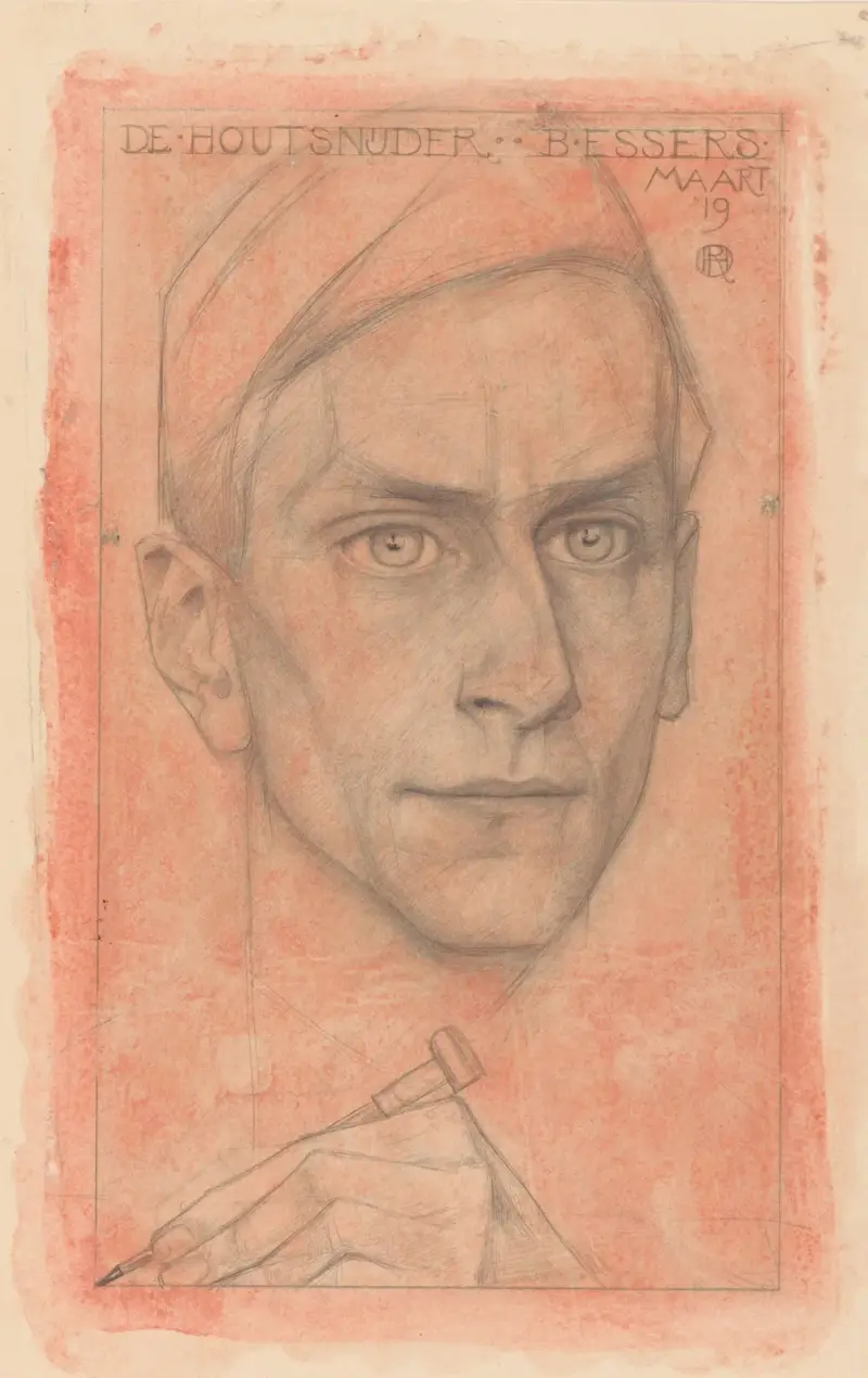 Porträtt av träsnidaren B. Essers av Richard Nicolaüs Roland Holst