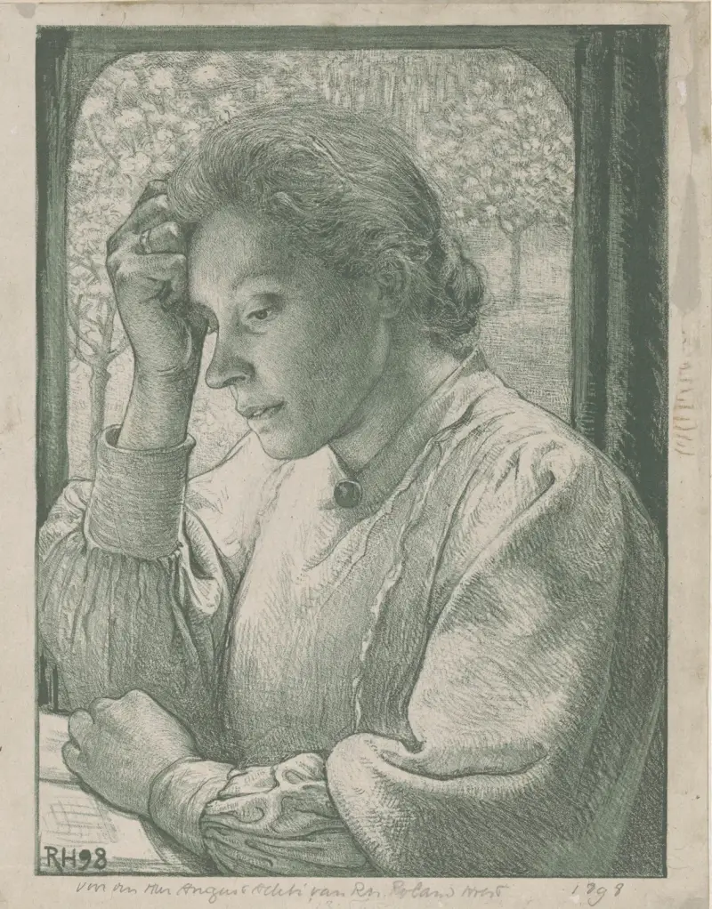 Portret van Henriëtte Roland Holst-van der Schalk av Richard Nicolaüs Roland Holst