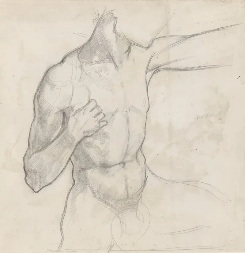 Studie av manlig nakenmodell av Richard Nicolaüs Roland Holst