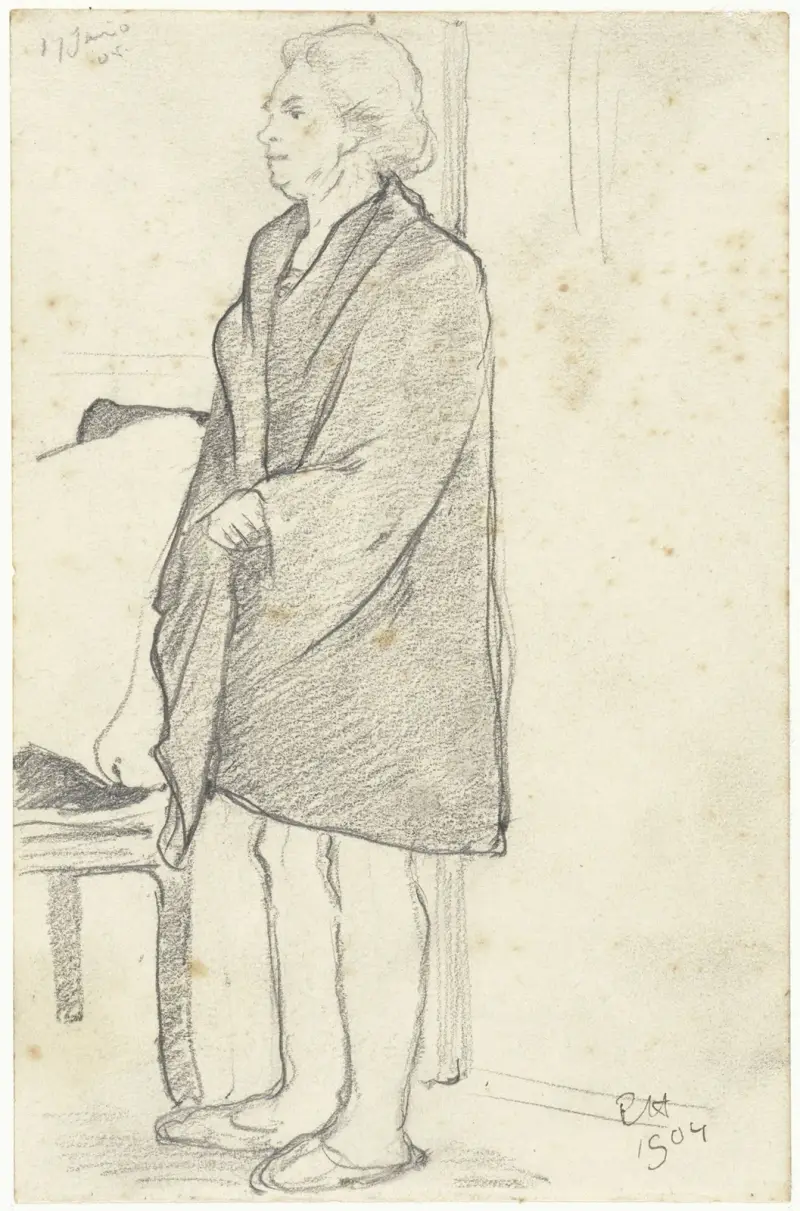 Stående kvinna i tofflor (Fru van der Schalk-van der Hoeven) av Richard Nicolaüs Roland Holst