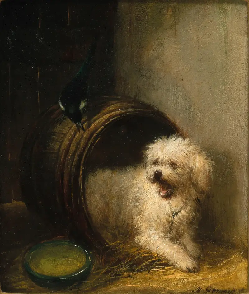 En valp i en tunna av Henriëtte Ronner-Knip