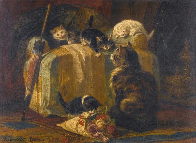 Kätzchen beim Spiel – Nr. 1 von Henriëtte Ronner-Knip