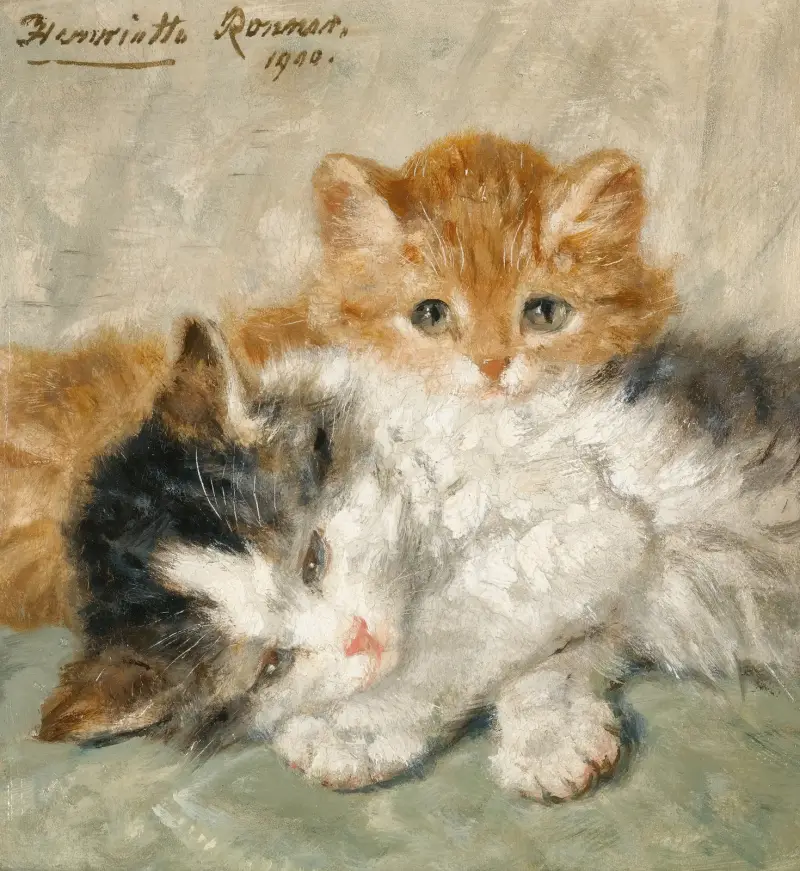 Schläfrige Kätzchen von Henriëtte Ronner-Knip