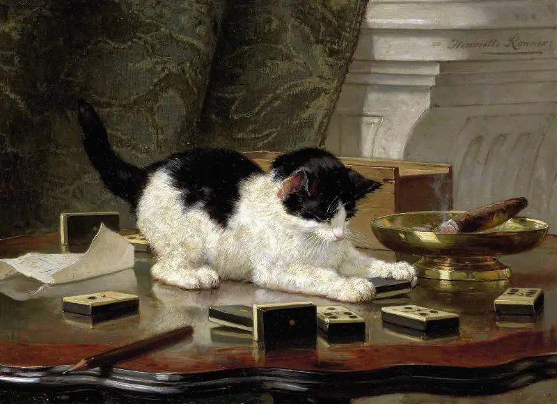 Kočka při hře, Henriëtte Ronner-Knip