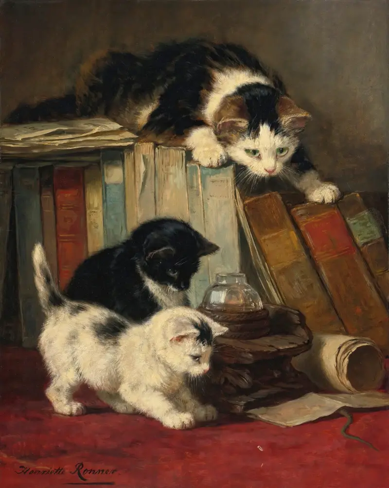 Pozorování kořisti, Henriëtte Ronner-Knip
