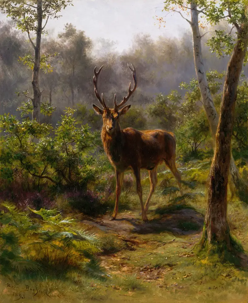 Ein Rothirsch von Rosa Bonheur