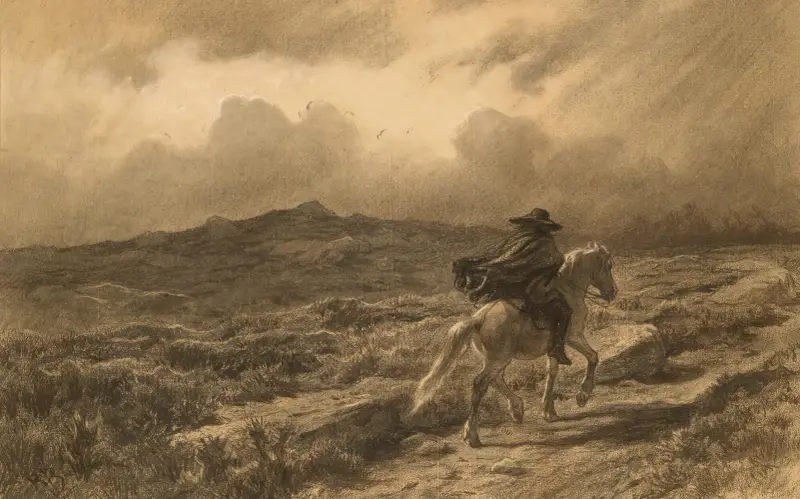 Pferd und Reiter im schottischen Hochland (Das nahende Unwetter) von Rosa Bonheur
