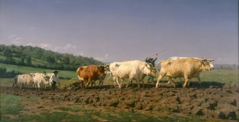 Ploughing in Nevers av Rosa Bonheur