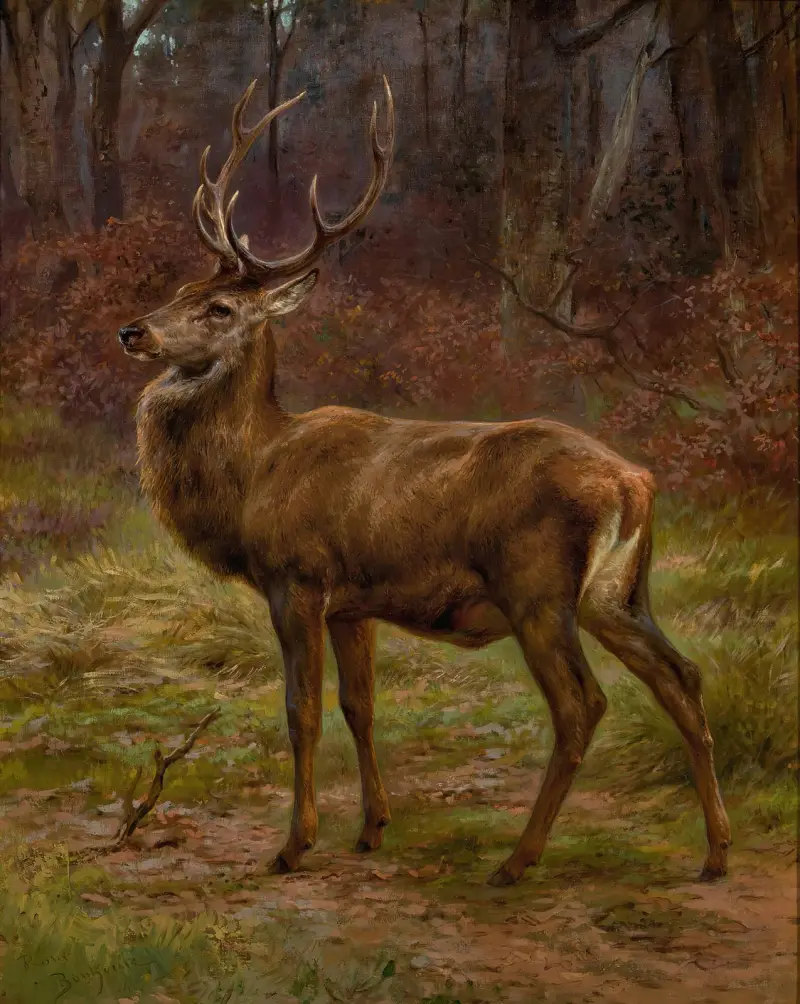 Stag In An Autumn Landscape av Rosa Bonheur