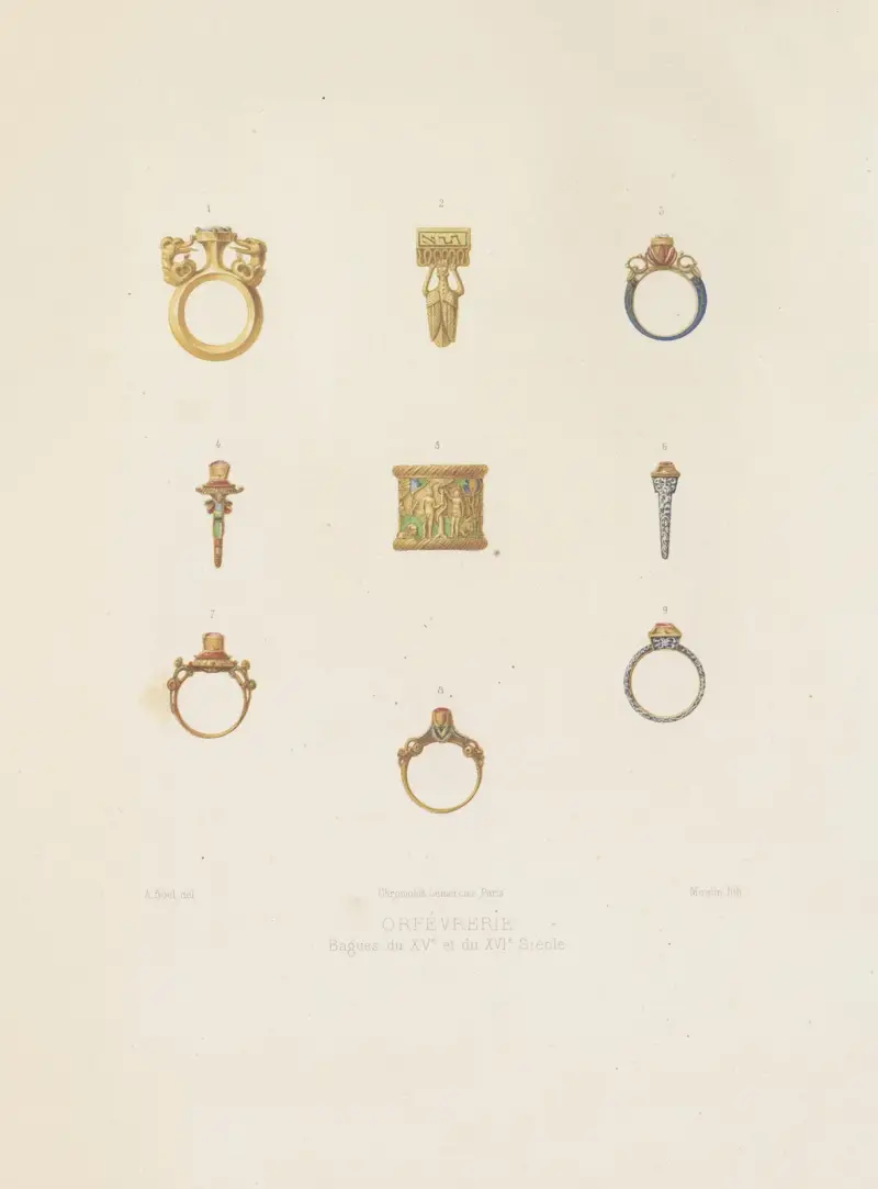 Bagues du XVe et du XVIe siècle av Joseph Rose Lemercier