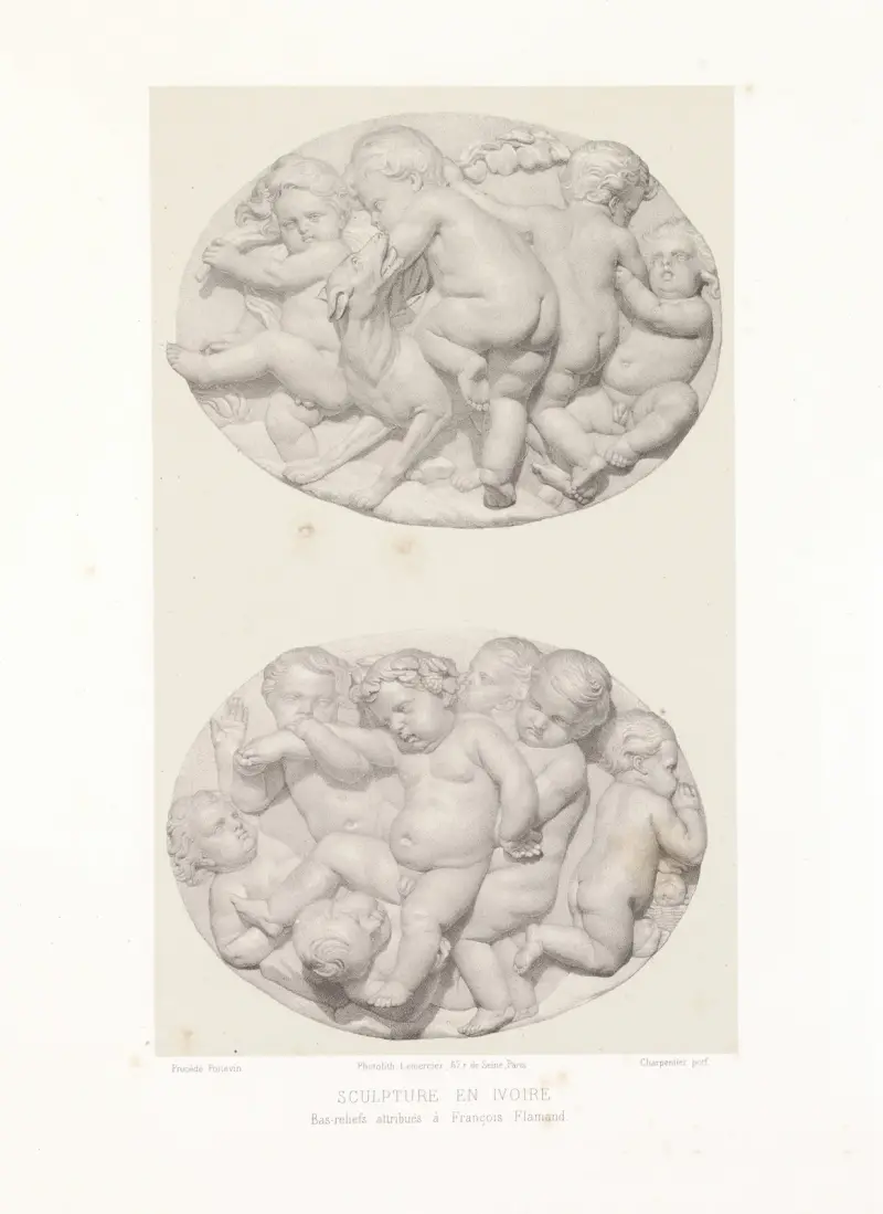 Basreliefer tillskrivna François Flamand av Joseph Rose Lemercier