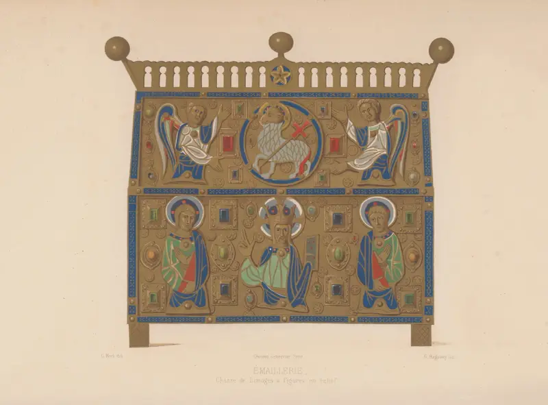 Chasse de Limoges à figures en relief av Joseph Rose Lemercier
