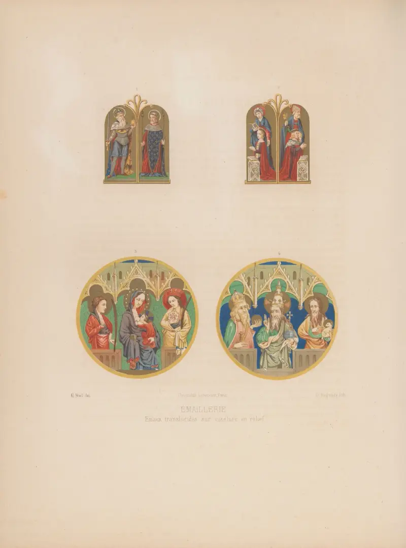 Emaux translucides sur ciselure en relief av Joseph Rose Lemercier