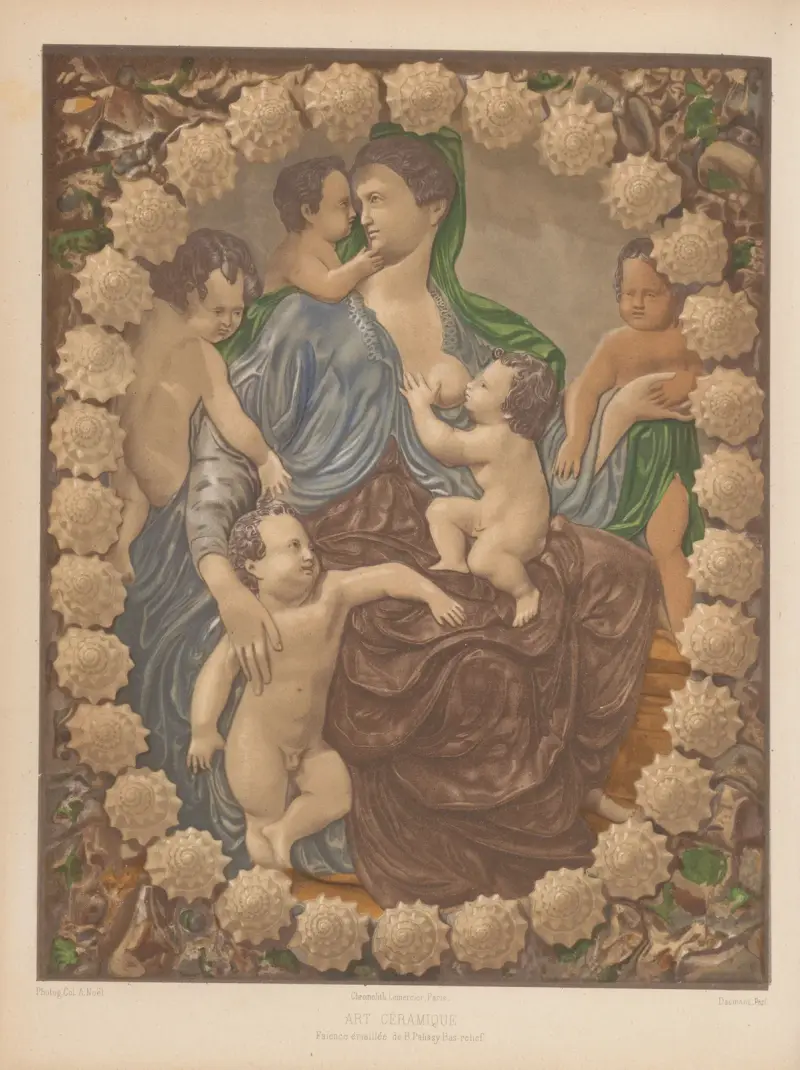 Faïence émaillée de B. Palissy-Bas-relief av Joseph Rose Lemercier