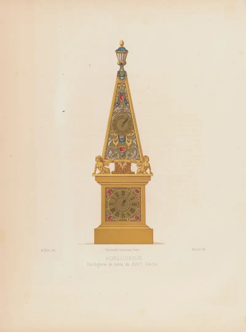 Horlogerie de table du XVIIe Siècle av Joseph Rose Lemercier