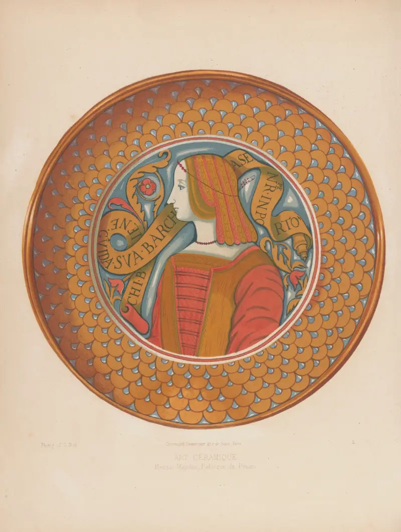 Mezza, Majolica, Fabrique de Pesaro av Joseph Rose Lemercier